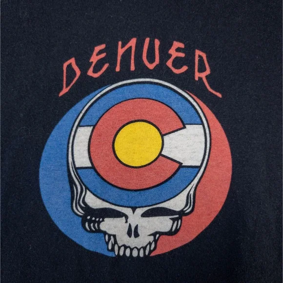 Grateful Dead Denver Tee - Colorado Flag‎ Skull Graphic Shirt - Picture 2 of 5